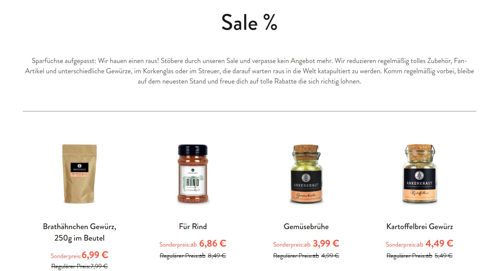 Ankerkraut Sale