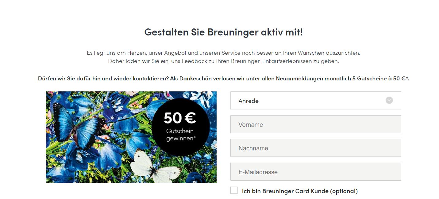 Breuninger 50euro Gutschein