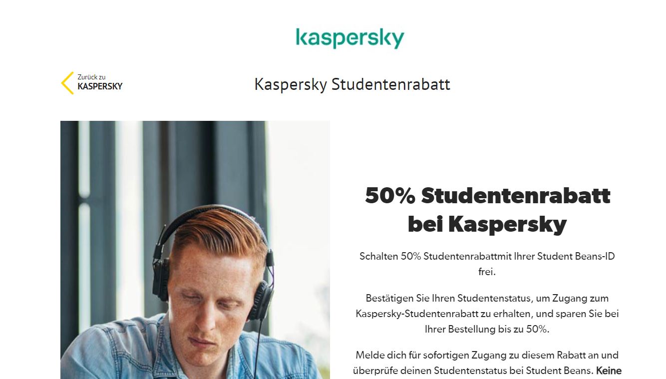 50% Studentenrabatt bei Kaspersky: