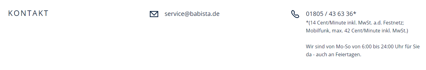 Kontakt bei Babista