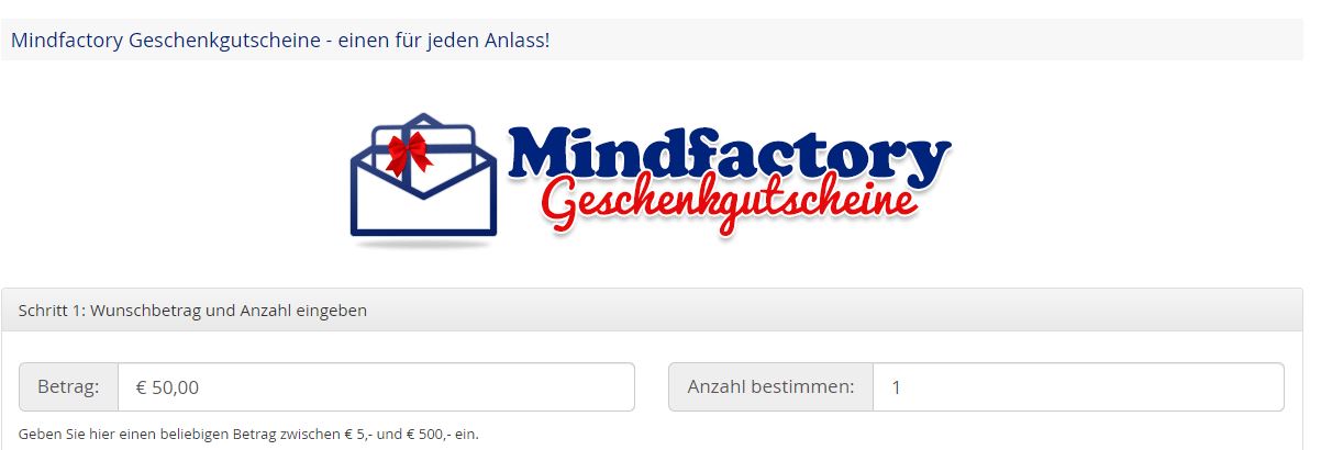 Mindfachtory Geschenkgutschein