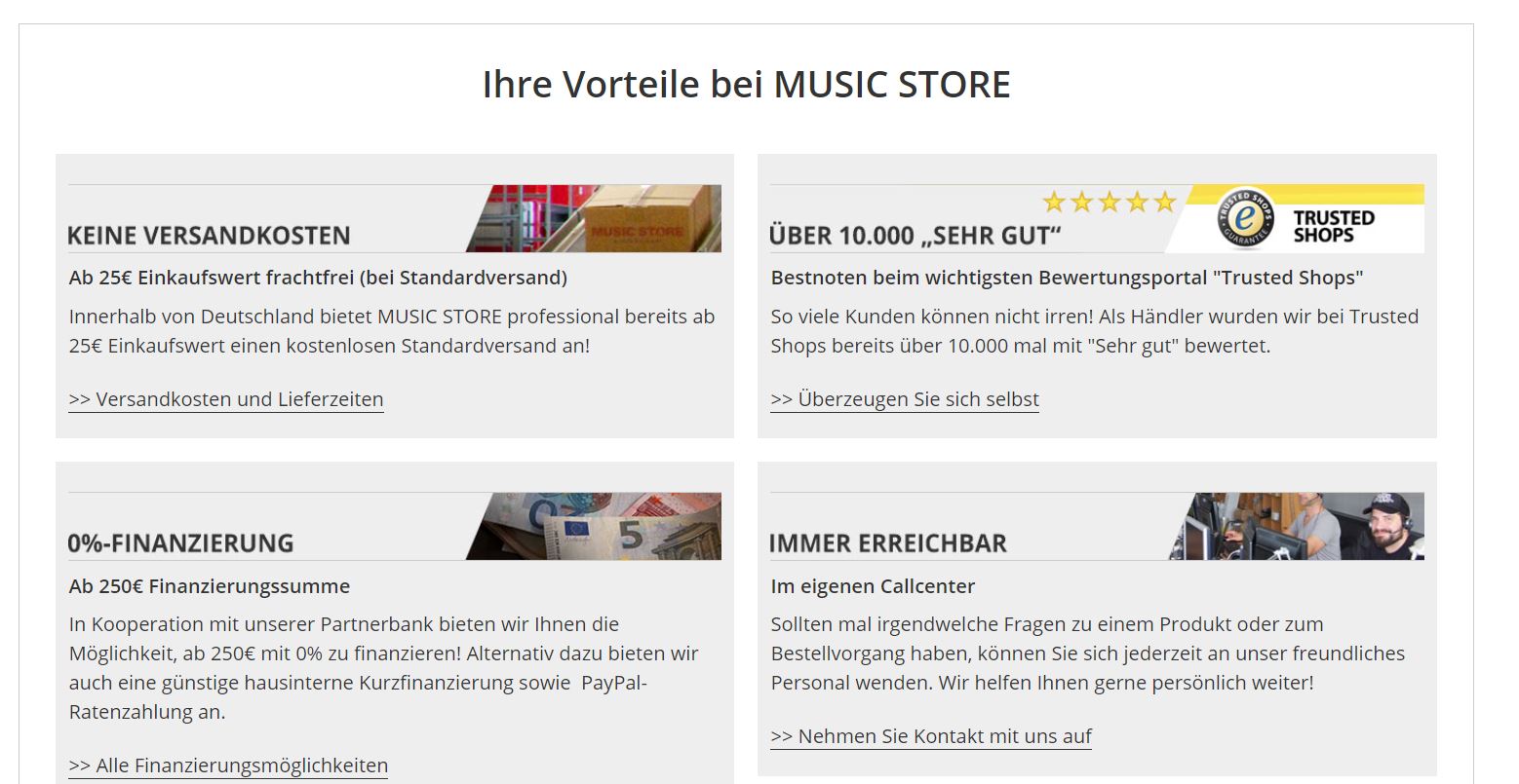 Music Store Vorteile