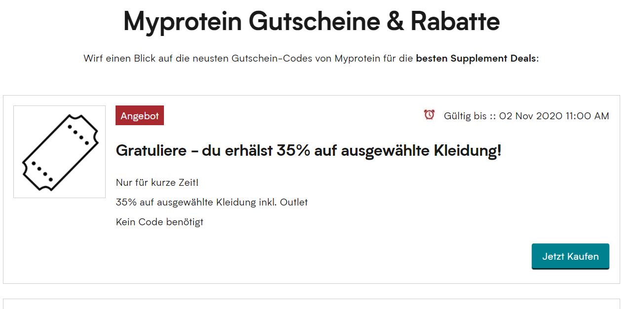 Myprotein Gutschein