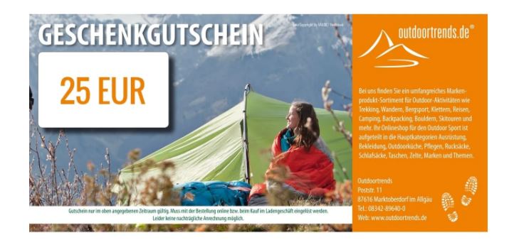 Einen Outdoortrends Gutschein verschenken