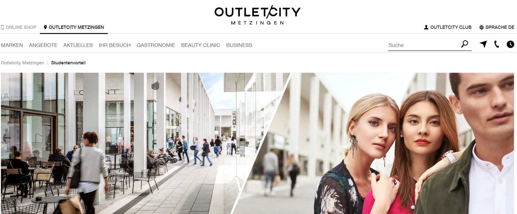 Studentenrabatte bei OUTLETCITY: